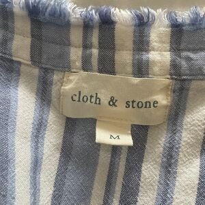 Cloth & Stone Navy and Cream Striped Top
